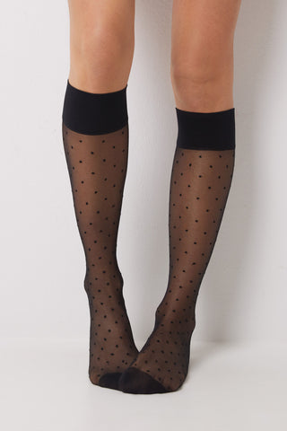Medias Altas con Tejido Plumetti