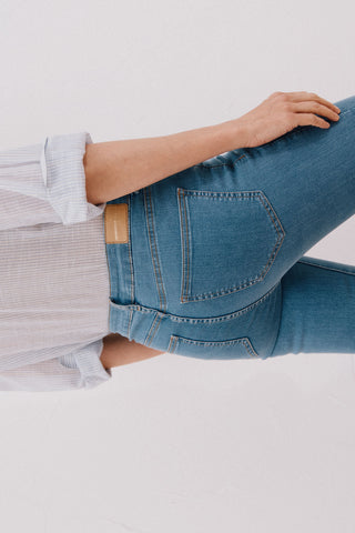 Jeans Skinny Talle Medio con Bolsillos