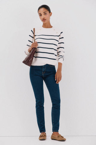 Jeans Skinny Talle Medio con Bolsillos