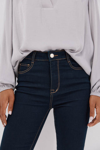 Jeans Skinny Talle Medio con Bolsillos