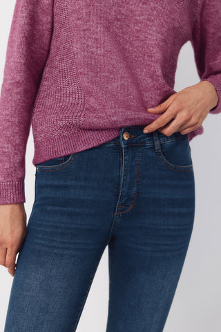 Jeans Skinny Talle Medio con Bolsillos