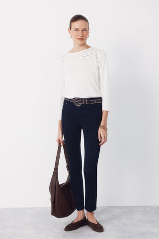 Jeans Skinny Talle Medio con Bolsillos