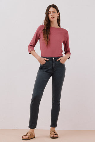 Jeans Skinny Talle Medio con Bolsillos