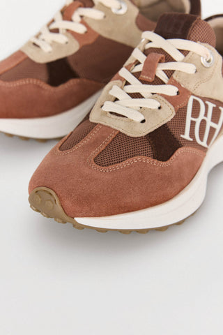 Tenis de Piel con Logo Contraste, Mujer