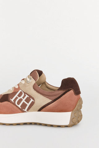 Tenis de Piel con Logo Contraste, Mujer