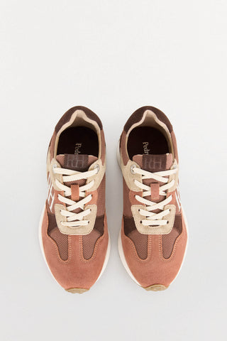 Tenis de Piel con Logo Contraste, Mujer