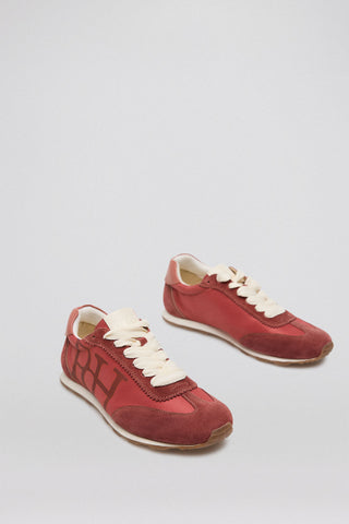 Tenis de Antelina con Logo, Mujer