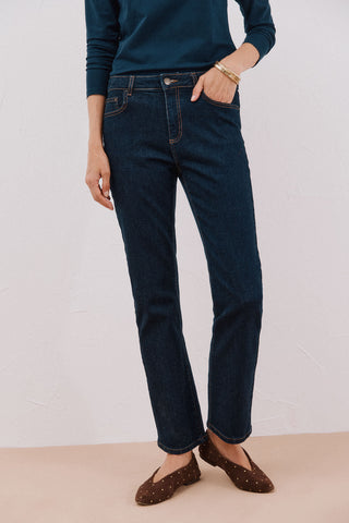 Jeans Recto Talle Medio con Bolsillos