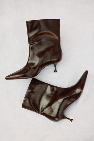 Botín de Tacón con Efecto Charol