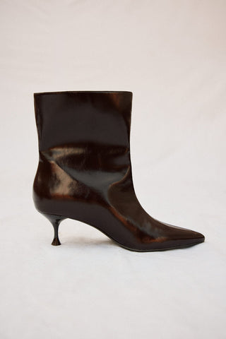 Botín de Tacón con Efecto Charol