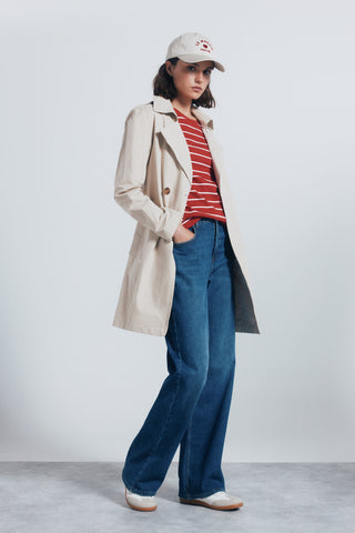 Gabardina Larga con Detalle Cinturón