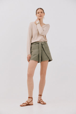 Short Denim con Detalle Cinturón
