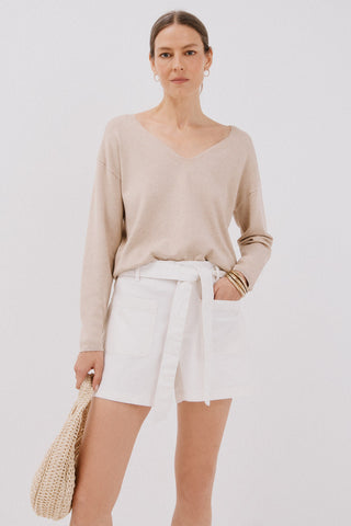 Short Denim con Detalle Cinturón