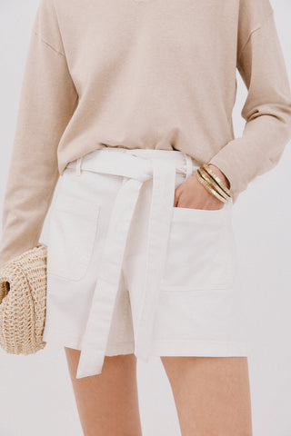 Short Denim con Detalle Cinturón