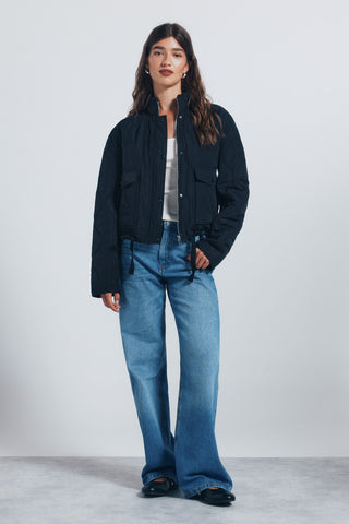 Chaqueta Acolchada con Bolsillos Delanteros