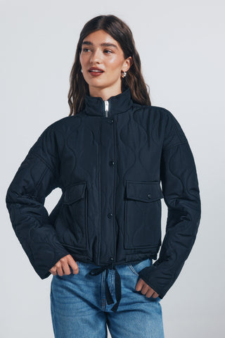 Chaqueta Acolchada con Bolsillos Delanteros