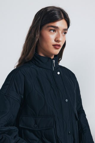 Chaqueta Acolchada con Bolsillos Delanteros