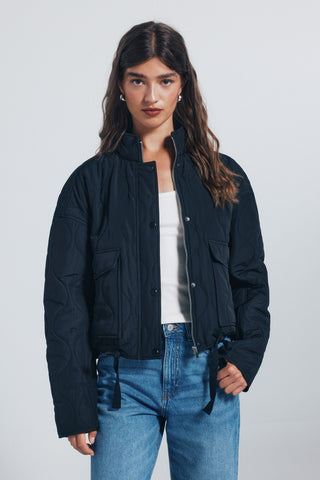 Chaqueta Acolchada con Bolsillos Delanteros