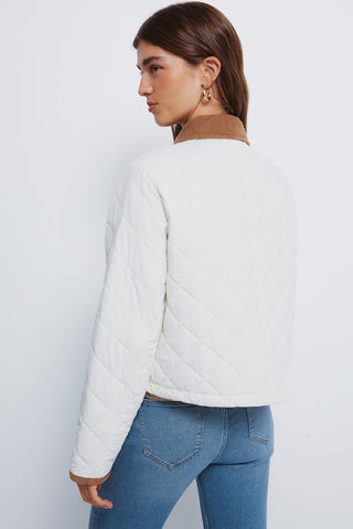 Chaqueta  Corta Acolchada con Cuello Pana