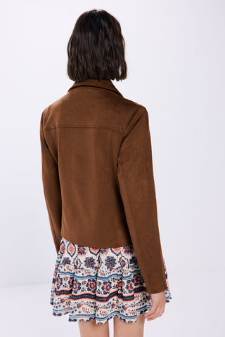 Jacket de Gamuza con Cremallera