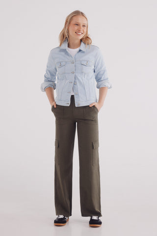 Chaqueta Denim con Bolsillos Delanteros