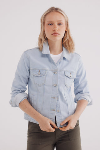 Chaqueta Denim con Bolsillos Delanteros