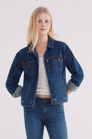 Chaqueta Denim con Bolsillos Delanteros