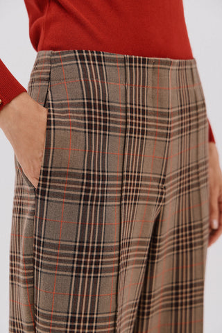 Pantalón Skinny Talle Alto Estampado Cuadros