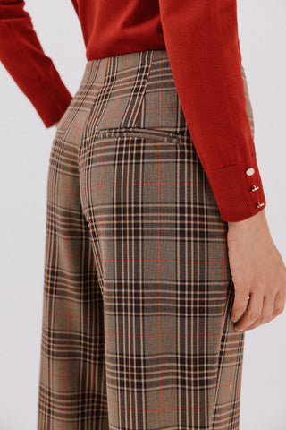 Pantalón Skinny Talle Alto Estampado Cuadros