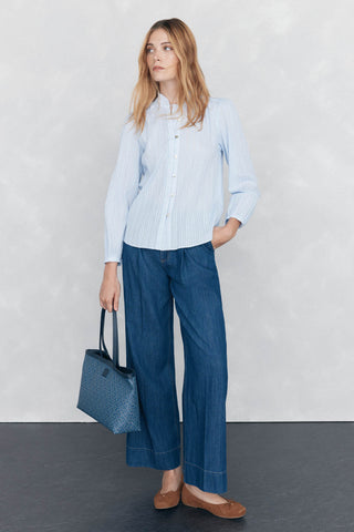 Jeans Wide Leg con Detalle Pinzas