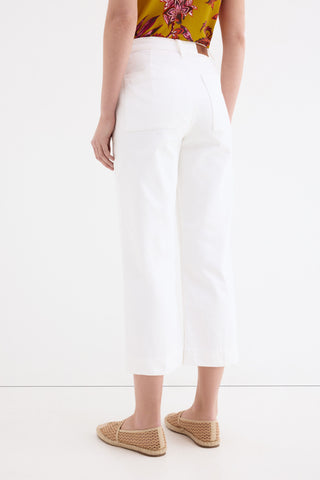 E Denim Wide Capri Botones.