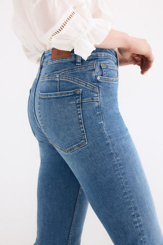 E Denim Flare Crop.