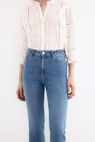 E Denim Flare Crop.
