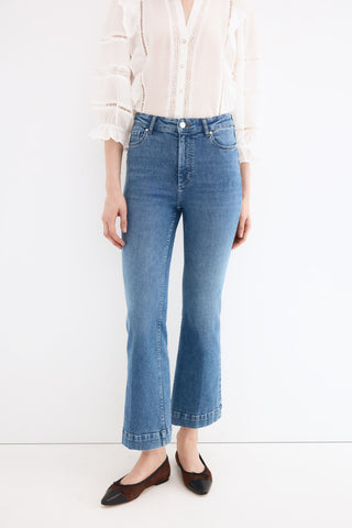 E Denim Flare Crop.