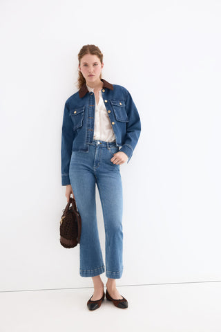 E Denim Flare Crop.