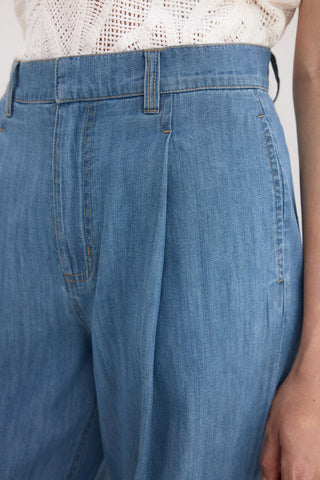 E Denim Wide Leg Fluido.