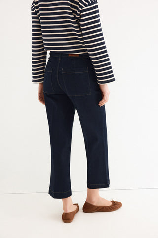 Jeans Wide Leg Talle Medio con Bolsillos