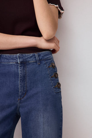 Jeans Wide Leg Capri.