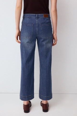 Jeans Wide Leg Capri.