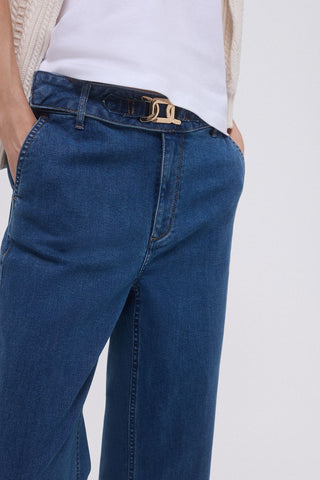 Jeans Talle Medio con Bolsillos