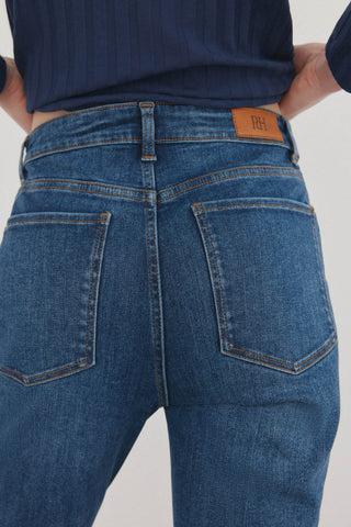 Jeans Flare Talle Alto con Bolsillos