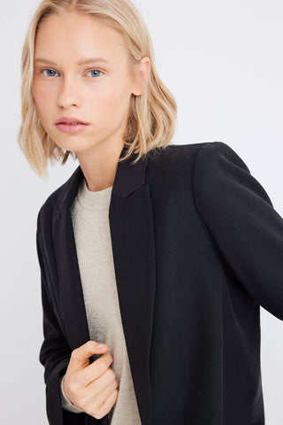 Blazer con Cuello Solapa y Bolsillos