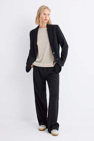 Blazer con Cuello Solapa y Bolsillos