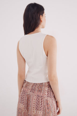 Chaleco Denim con Botones Metálicos