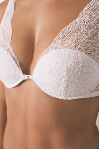 Sujetador Cuello Halter con Detalle Encaje