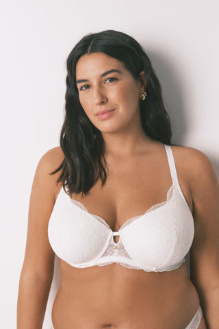 Sujetador con Relleno y Detalle Encaje