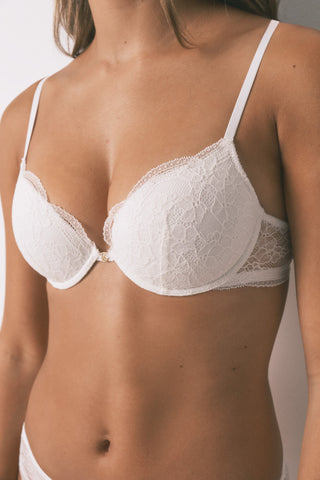 Sujetador con Relleno y Detalle Encaje