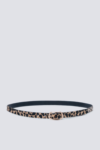 Cinturón con Hebilla Ovalada Estampado Animal Print