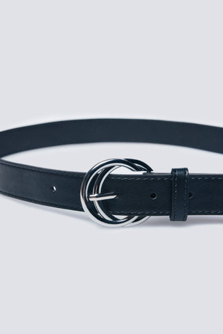 Cinturón con Hebilla Doble Metálica, Mujer