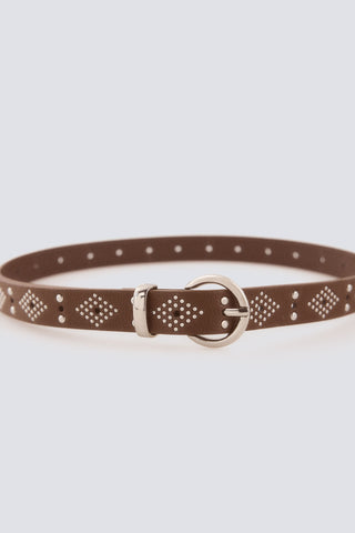 5.Gym.Cinturon Marron Choco Tachas.
